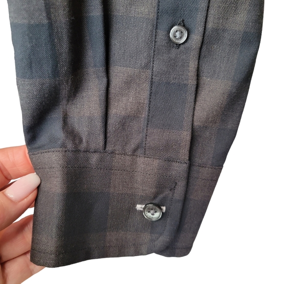 Michael Kors Classic Fit Long Sleeve Button Down Shirt Brown Plaid Lined ,XL - Picture 5 of 11